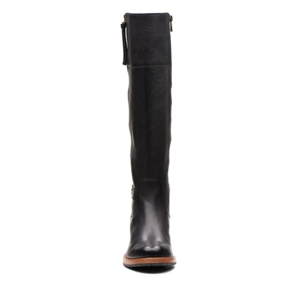 Clarks Womens Clarkdale Sona Knee High Boots Black | UK-386951